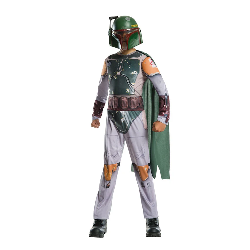 Boba Fett Cosplay Halloween Costume for Kids Anime Weaponry Boba Fett Bounty Hunter Cloak Jumpsuits Carnival Clothes Helmet Mask cosplay jumpsuit kids cosplay costume