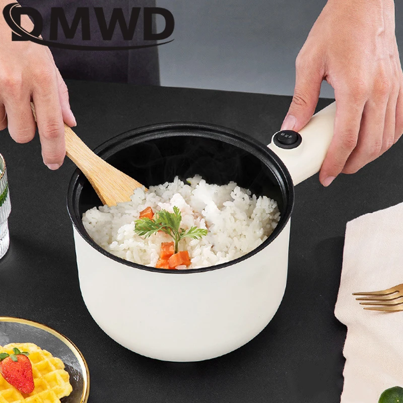 DMWD 1.8L Multifunction Electric Skillet Hotpot Noodles Rice Cooker Egg Steamer Soup Stew Cooking Pot Heater Pancake Frying Pan 3