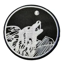 

White Wolf Howling Moon Embroidered Patch Iron On Applique ≈7cm Explore Travel Souvenir