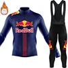 Men's Cycling Clothing 2024 Winter Thermal Fleece Jersey Bib Road Bike Uniform For Bicycle Red Bull Set Mtb Professional Shirt 4