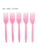 10PCS Pink fork