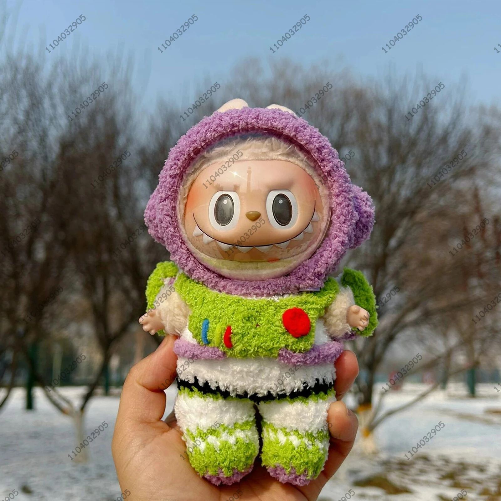 Labubu The Monsters Toy Story Woody Costume Buzz Lightyear Doll Clothes 1：1 Original Replica Vinyl Doll Action Figure Bag Charm