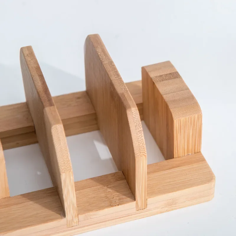 Multifunctional Durable Creative Bamboo Cutting Board Storage Rack Pot Lids Holder Kitchen Supplies Gadgets For Restaurant 4