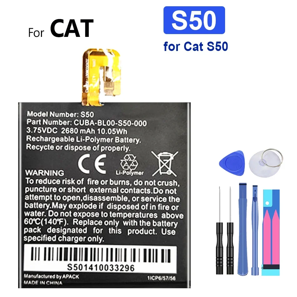 

Battery for Cat S50, 2680mAh, High Quality