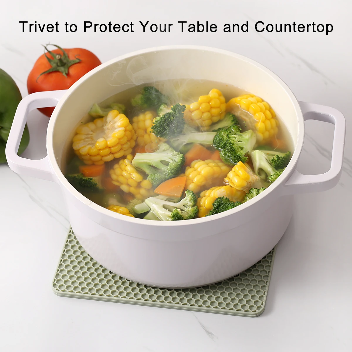 Square silicone honeycomb insulation mat 18cm BPA-free high temperature resistant easy to clean dishwasher safe