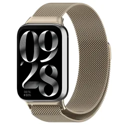 Sleek Milanese Stainless Steel Replaceable Watch Strap for Mi band 8 pro (Starlight color)