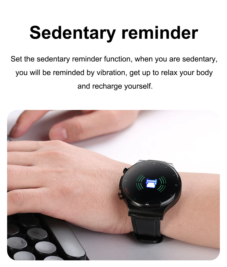 New Health Smart Watch Men ECG+PPG Heart Rate Blood Pressure Watches Body Temperature Fitness Tracker Smartwatch For Samsung+Box