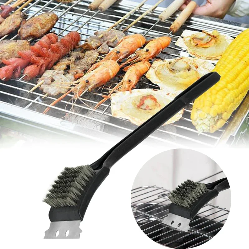 Kitchen Accessories BBQ Grill Barbecue Kit Cleaning Brush Stainless Steel Cooking Tools Barbecue Grill Wire Brush Sauce