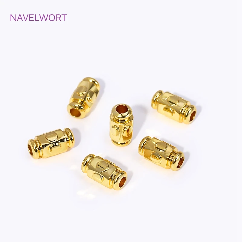 

Brass 8*4mm Dot Beads 18K Gold Plated Spacer Beads For Bracelet Making Accessories Jewellery Making Supplies Wholesale