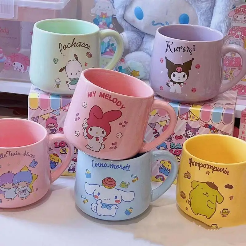 

Sanrio Mymelody Kuromi Cinnamoroll Purin полачко керамическая чашка овсянка для завтрака чашка для питья Милая мультяшная чашка подарок
