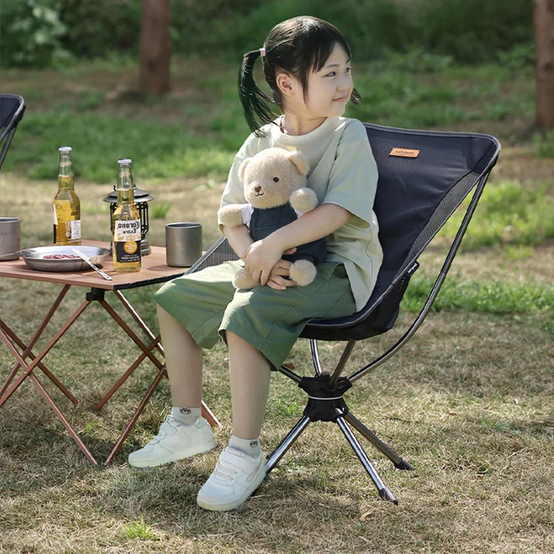 Swivel Detachable Chairs Camping Folding Chair Outdoor Backpacking Lightweight Seat with Carry Bag for Fishing Hiking
