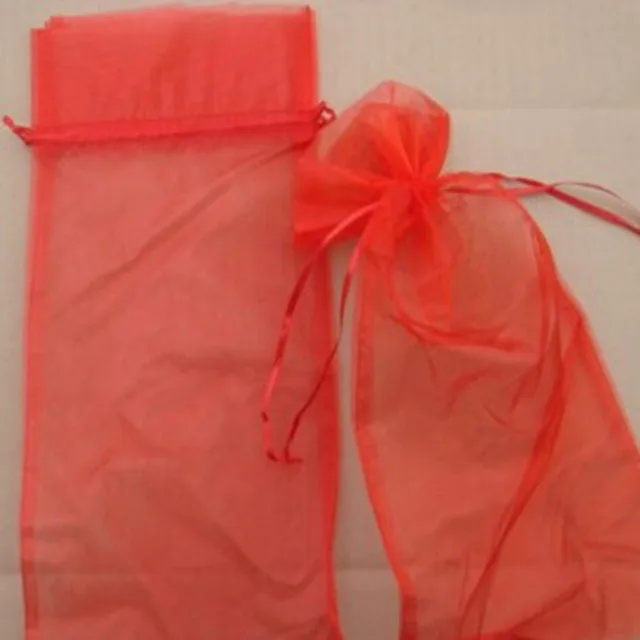 100pcs / lot 8color Silk pouch for hand fans organza gift bag gift pouch for hand fans with drawstring