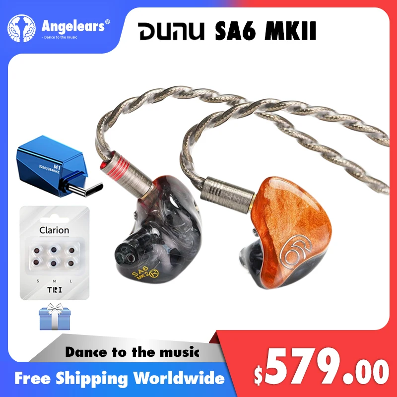 

DUNU SA6 MKII / MK2 6BA In-Ear Monitors IEMs 6 Balance Armature Drivers Earphones 2 Tuning Switch Solid Wooden Covers Headphone