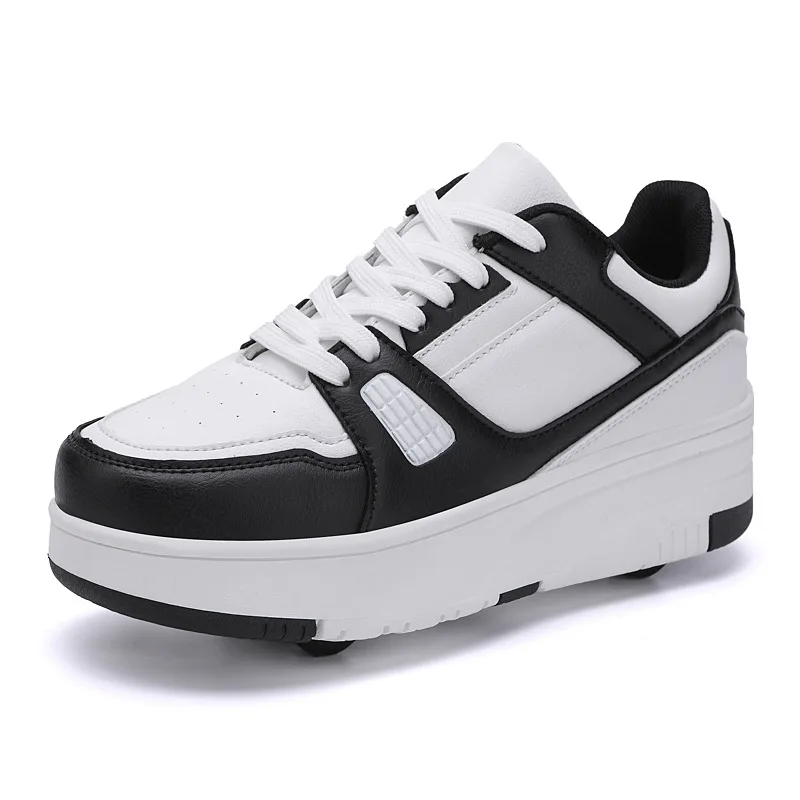 סקייטים מודרניים לבנות סטודנטיות עם 4 גלגלים, סקייטים דו-תכליתיים עם גלגלים מתכווננים לפעילות חיצונית וספורט