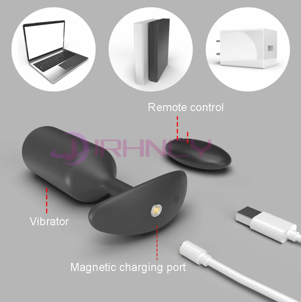 Unisex 10 Frequency Vibrator Butt Plug with USB Charging