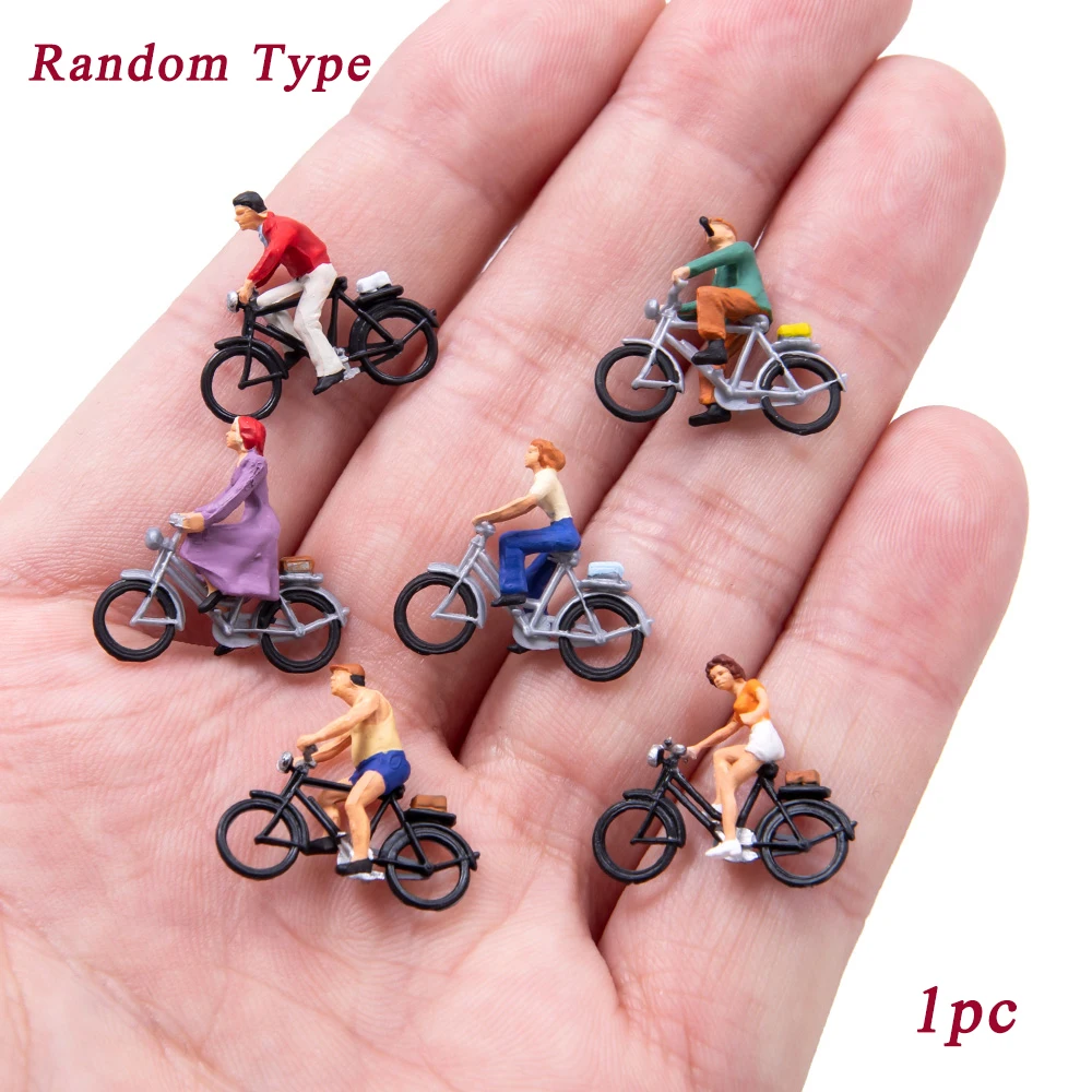 

1pc/2pcs/6pcs Ho Scale 1:87 Miniature Cyclist Rider Figures Model ABS Painted People Architecture Building Layout Random Types