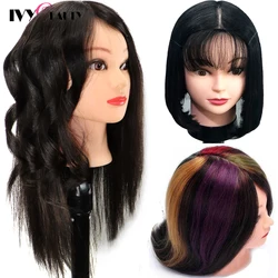 Cosmetology Mannequin Head With 100% Human Hair 18inch Hairdresser Salon Training Practice Dolls Head For Styling Dye Cutting