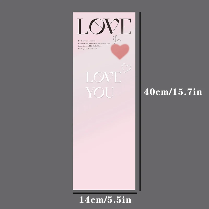 단일 장미 소매 꽃 포장 가방, 꽃다발 포장 가방, 투명 셀로판 꽃 포장지, 발렌타인 데이, 20 개