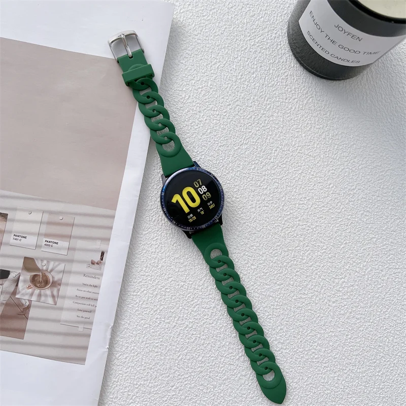 Enhanced Silicone Sport Watch Band with Air Holes, 20mm/22mm Strap