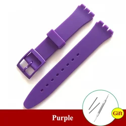 Versatile Soft Silicone Sport Watch Band - Unisex Rubber Strap Replacement - 16mm (Purple)
