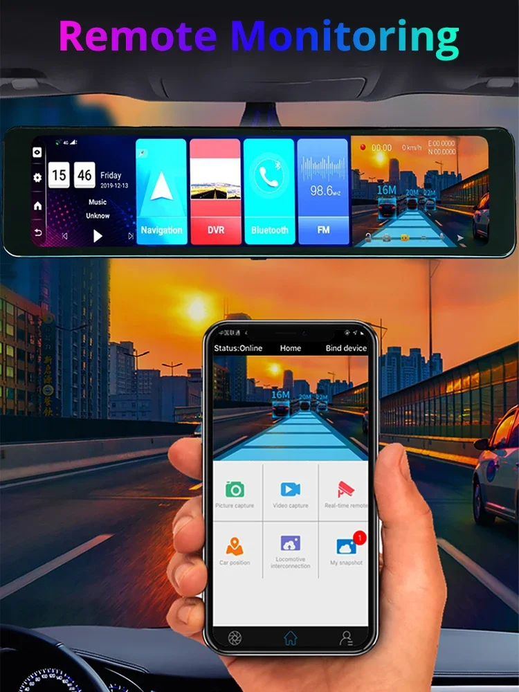 4G LTE 11.26 ġ ڵ ̷ ADAS ȵ̵ 8.1 DVR GPS ׺̼  ī޶, 1080P  ڴ  24 ð 