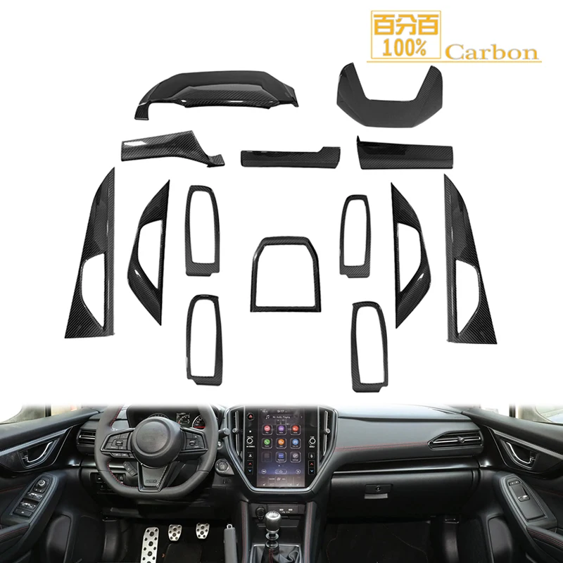 

Аксессуары для салона из натурального сухого углерода, крышка приборной панели, наборы отделки дверей для Subaru WRX 2022up