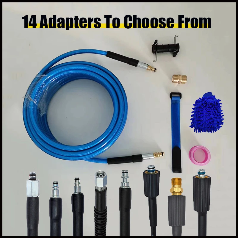 14 Adapters High pressure Washer Gun Hose Car Washer Pipe For Karcher Lavor Bosch Nilfisk Extension Hose Cord Car Cleaning Tools