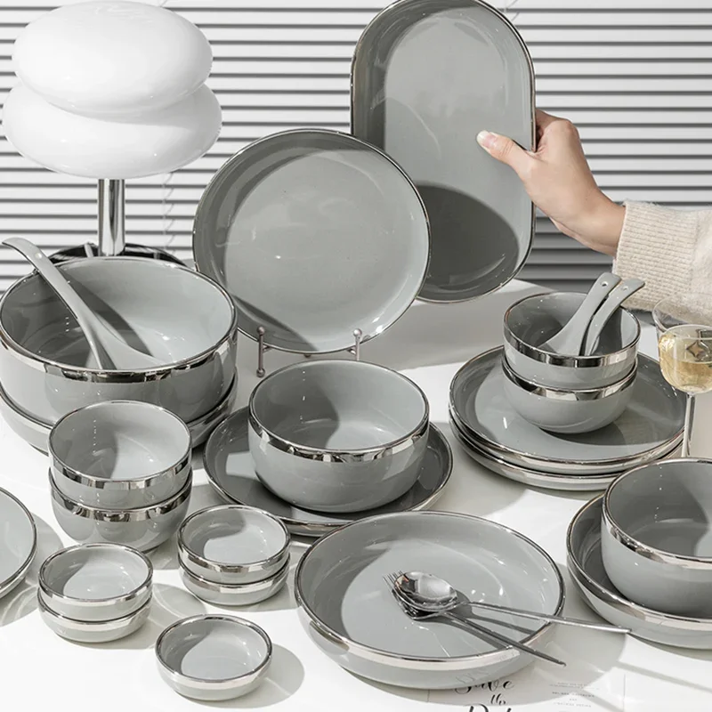 

Japanese Ceramic Tableware Set Utensils Nonstick Kitchen Dishes Luxury Dinner Jogo De Jantar Table Decoration And Accessories