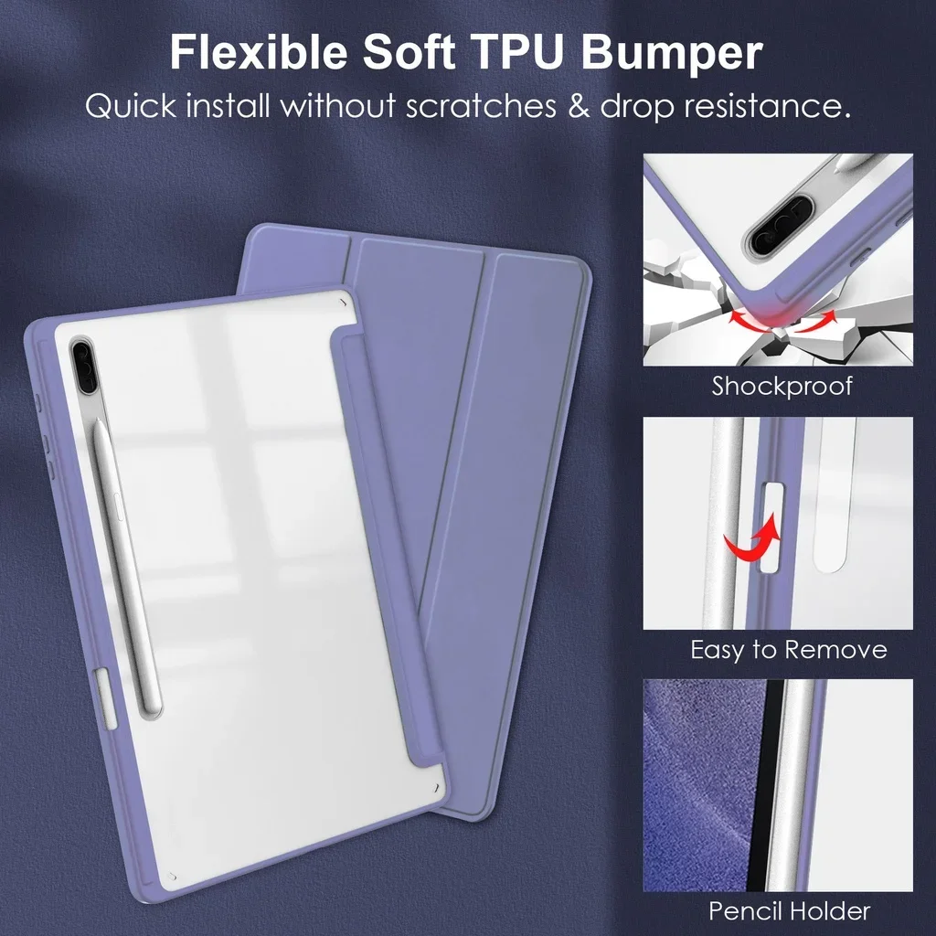 Premium HD Clear Acrylic Tablet Case with Pen Slot