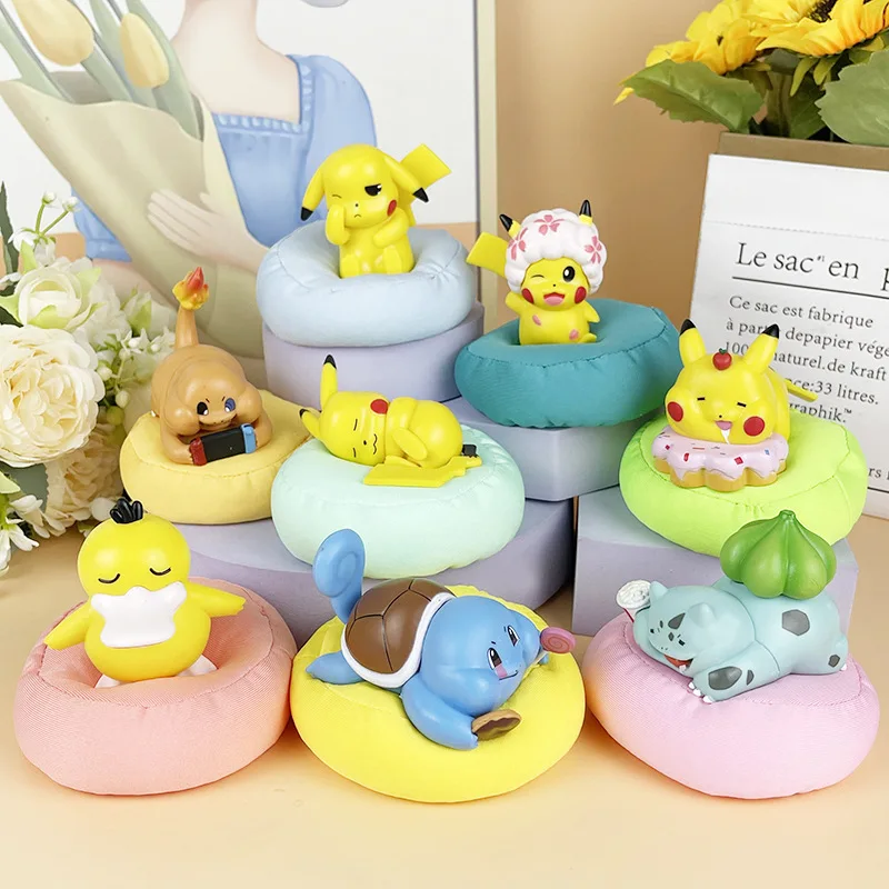 8Style 8 Pz/Set Anime Pokemon Pikachu Squirtle Psyduck Snorlax Toys Sleep Starry Dream Series Action Figure Regalo Di Compleanno