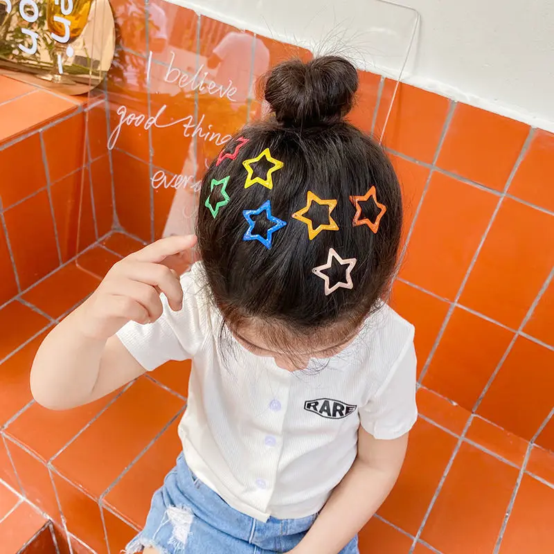 Baby Accessories luxury	 28/20/18/Lot Solid Color Colorful Star Hairpins Snap Clips Kids Sweet Hair Ornament BB Clip Barrettes Fashion Hair Accessories baby stroller mosquito net Baby Accessories