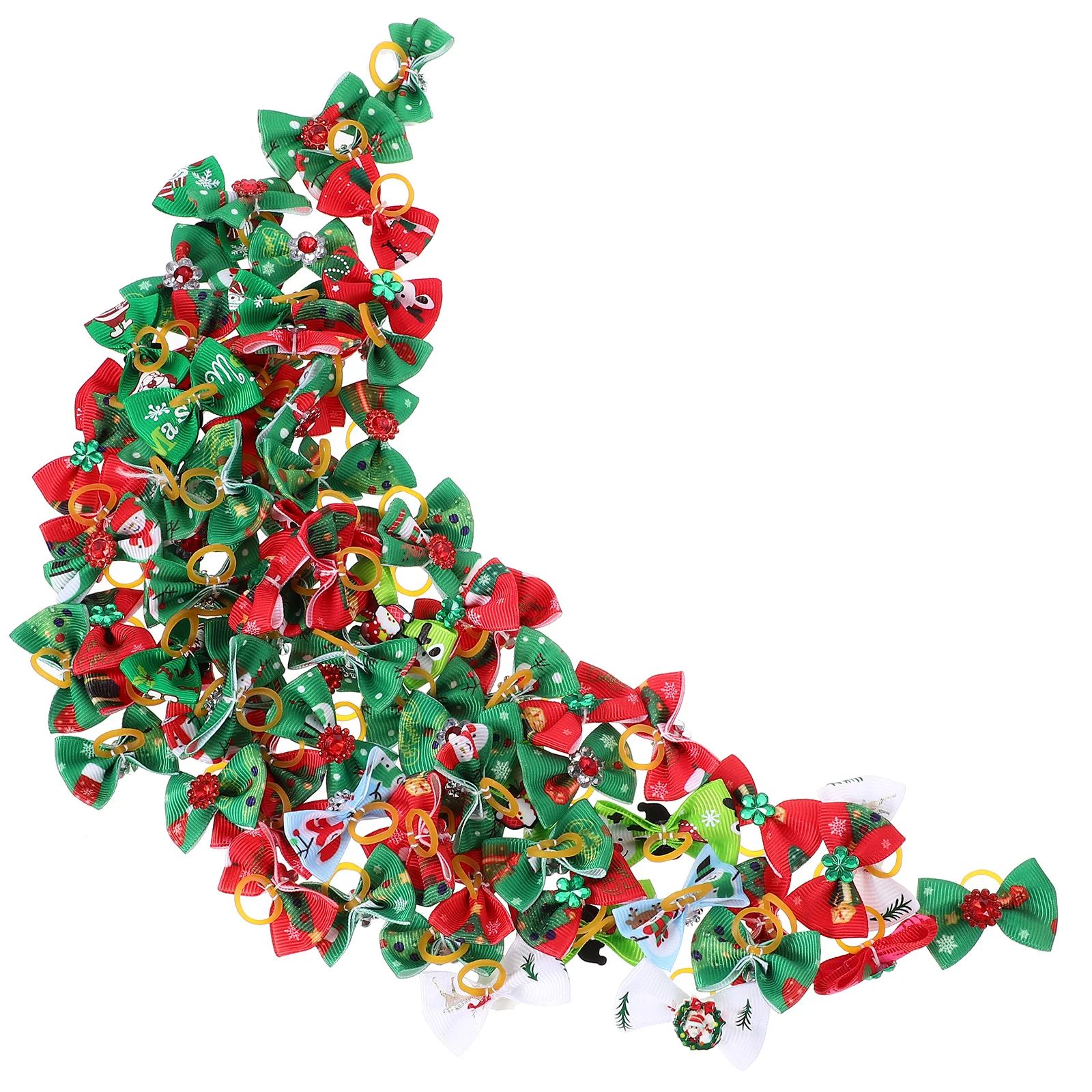 

Christmas Pet Hair Band Adorable Small Dog Hair Band Puppy Hair Accessory Tie Pet Cloth Hair Ring Pet Supply(Mixed Style)