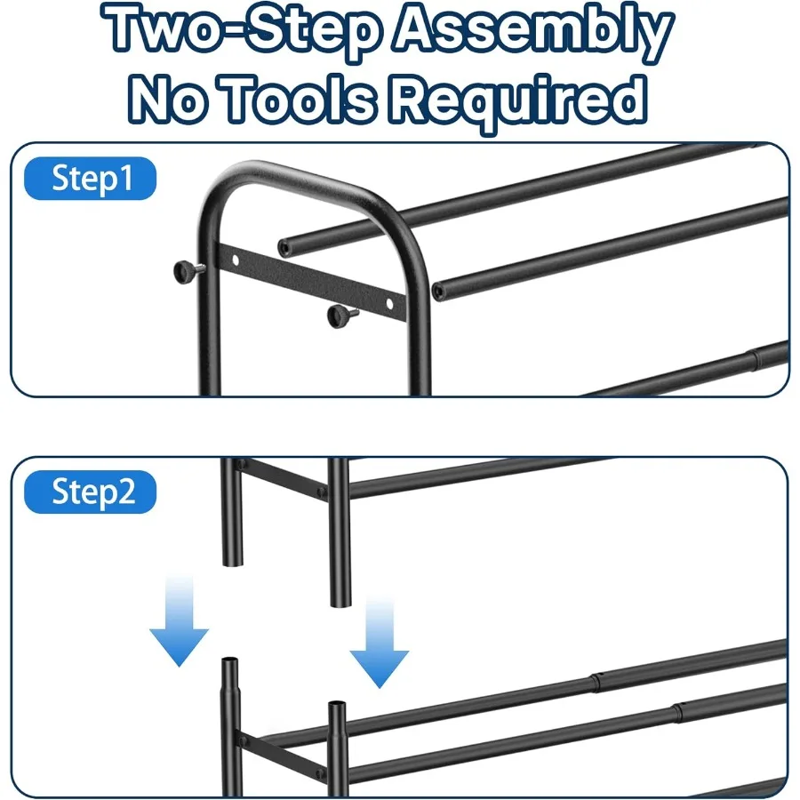 Expandable Shoe Rack 4 Tier Adjustable Shoe Organizer Shelf for Closet Black Metal Free Standing Shoe Rack Storage for Small Sp