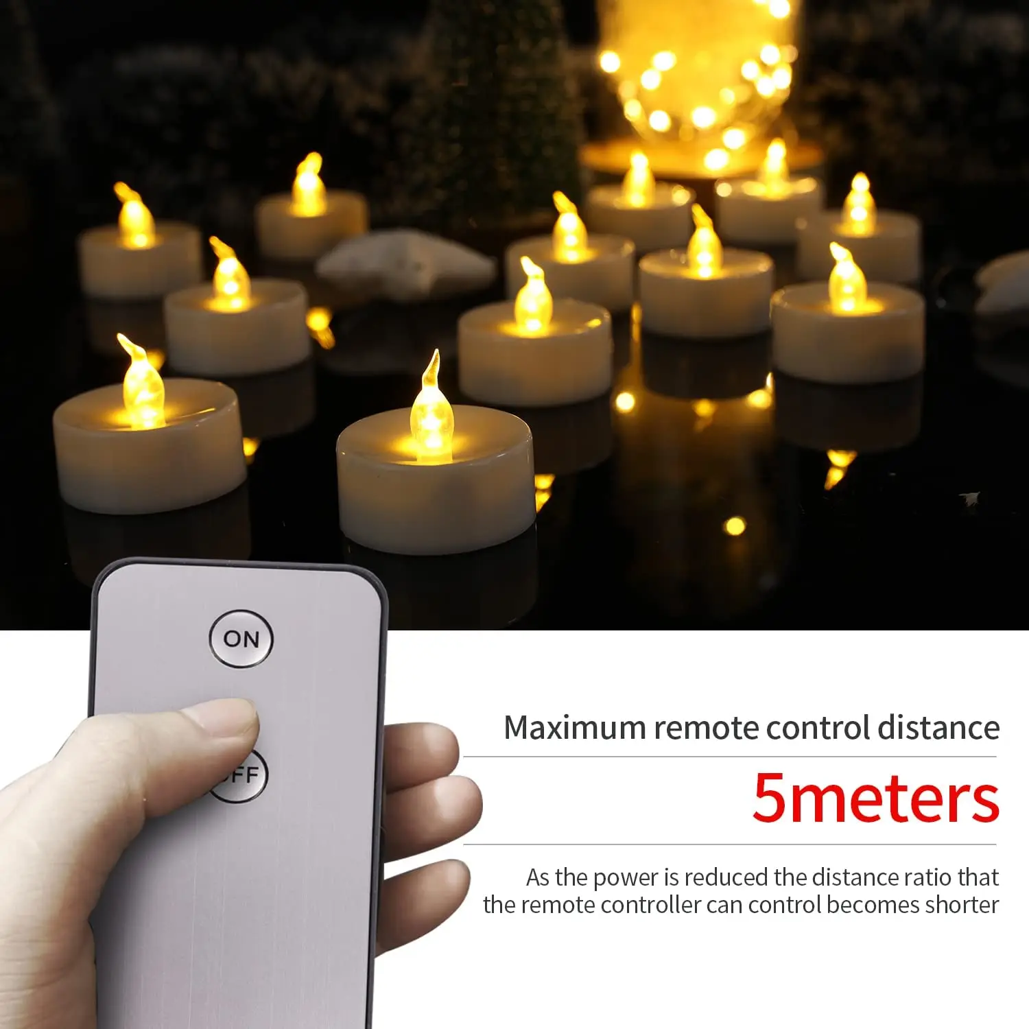Tea Light Candles Battery Operated With Remote Control 12/24Pack Flameless Flickering LED Realistic and Bright Electric