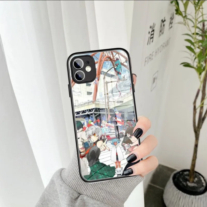 Gatchaman Crowds Custodia Per Telefono In Vetro Temperato Per Iphone15 14 13 11 12 Pro 8 7 Plus X 13 Pro Max Xr Xs Mini Cover