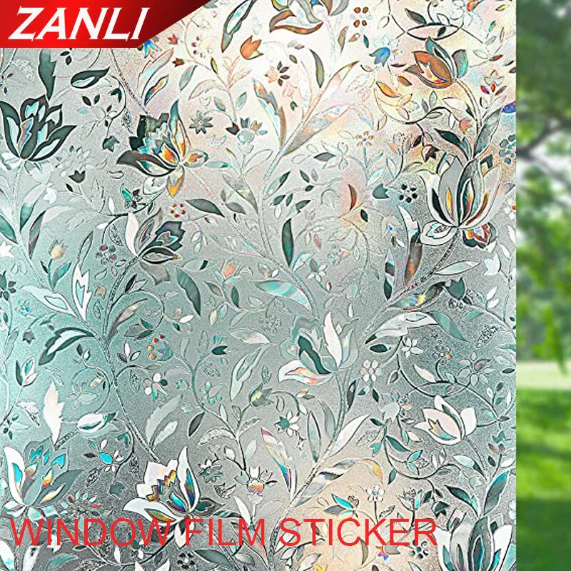 3D Tulip Window sticker Glass tinted film Glass sticker covered window film Transparent glass removable peeping