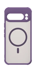 Magnetic Charging Matte Clear Shockproof Phone Case - Translucent Frosted Cover for Google Pixel 10 (PURPLE)