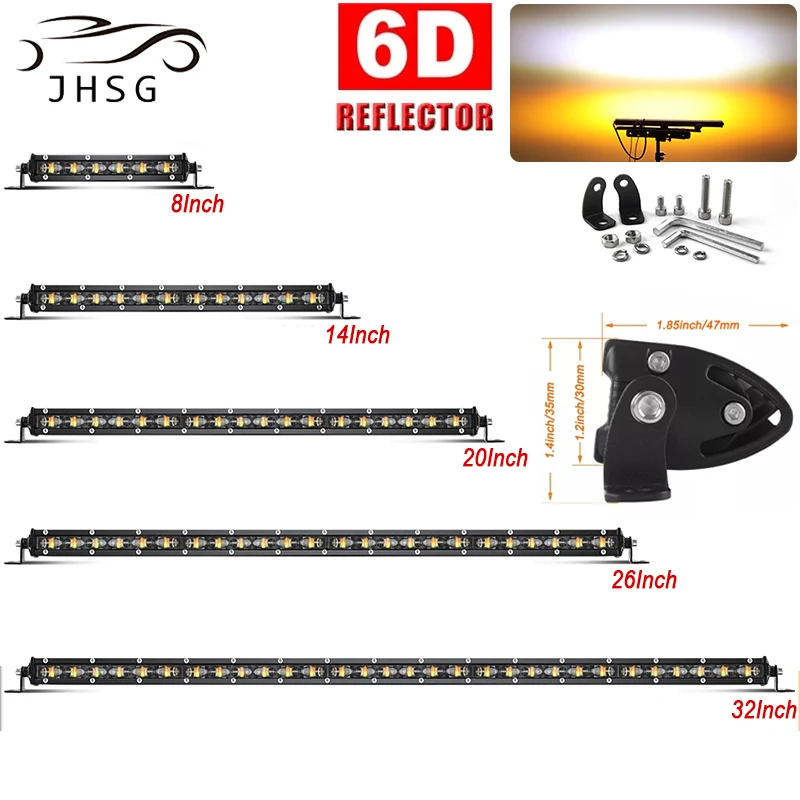 

Led Light Bar 8/14/20/26/32Inch Offroad Spot Flood Combo Strobe White Double Color Led Work Lamp For Car SUV ATV Fog Lamp 12V24V