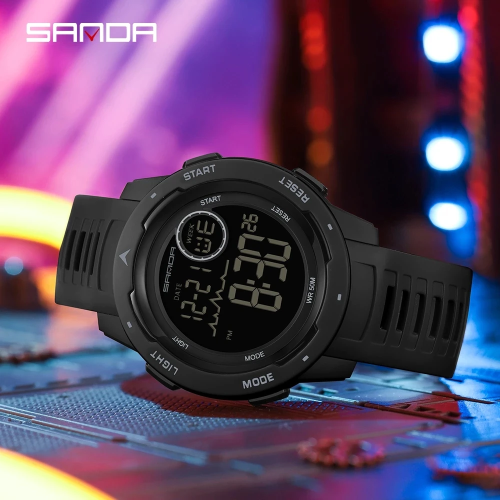 SANDA Brand Men Sports Watches Fashion Chronos Countdown Waterproof LED Digital Watch Man Military Wrist Watch Relogio Masculino
