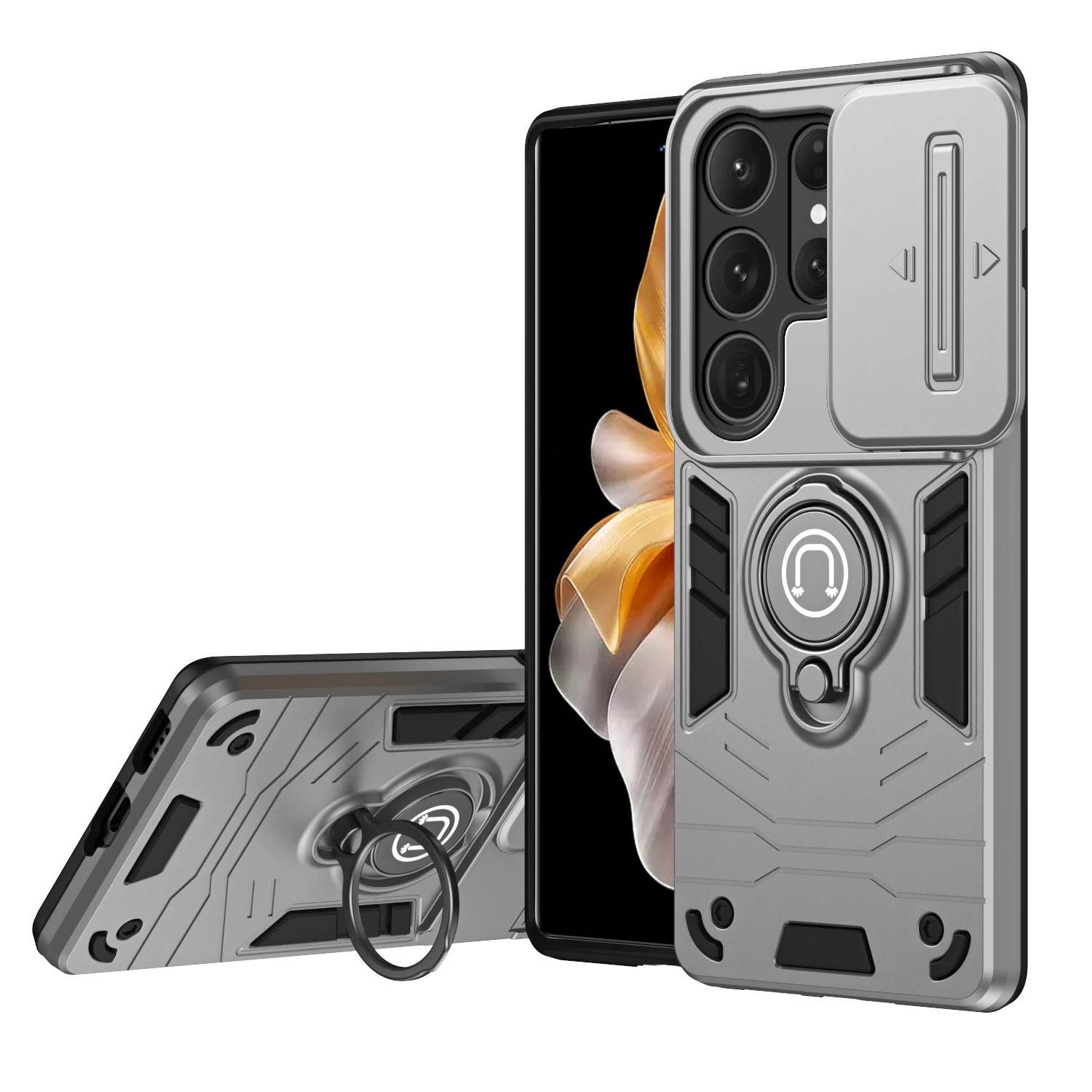 Magnetic Ring Holder Shockproof Armor Phone Case Cover