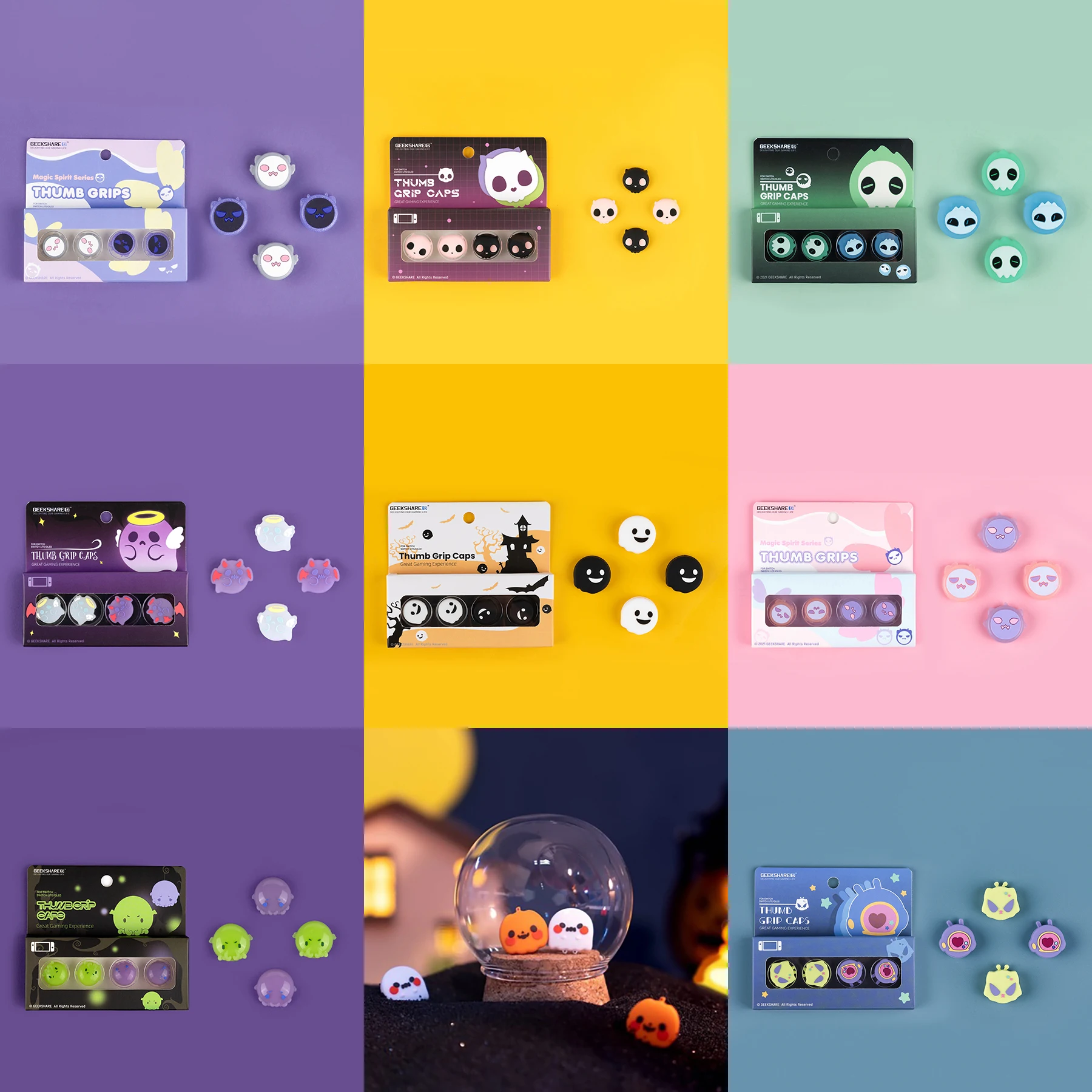 

Cute Halloween Ghost Stick Grip Cap Joystick Protective Cover For Nintendo Switch Oled NS Lite Joycon Controller Thumbstick Case