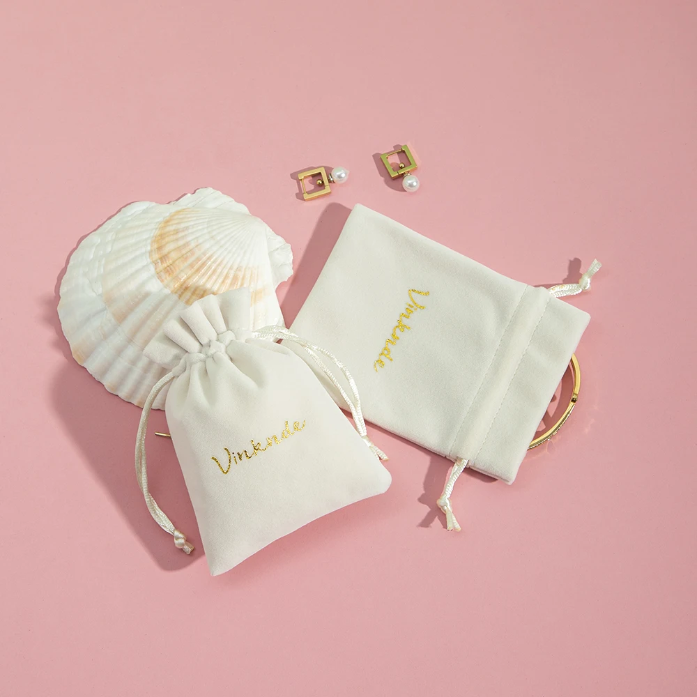 100Pcs Custom Velvet Bag Drawstring Gift Pouch for Wedding Christmas Party Decoration Eyelashes Makeup Storage Can Personalized