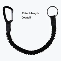 33in Cowtail One. Whitewater Rescue Bungee Towline Tether, White water cow tail,cow Tether 33" + Carabiner paddling safetety 1