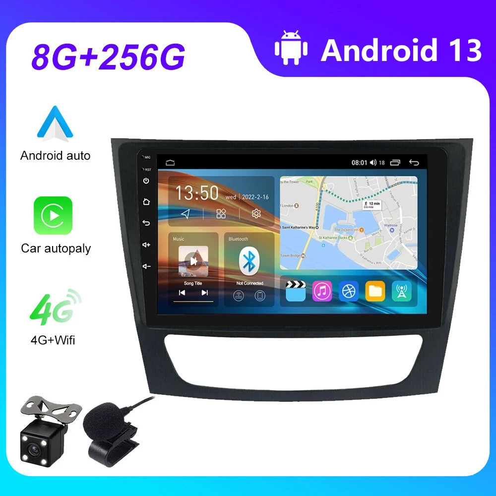 

Android13 Car Radio For Mercedes Benz E-class 11 W211 E200 E220 E300 e350 E240 E280 CLSCLASS W219 Multimedia Stereo Split screen