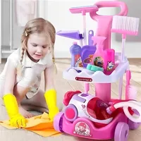 Children's Simulation Sweeping Toys Play House Pretend Cleaning Kit Tool Trolley Boy Girl Toys Gift Parenting Puzzle Toys Gift 1
