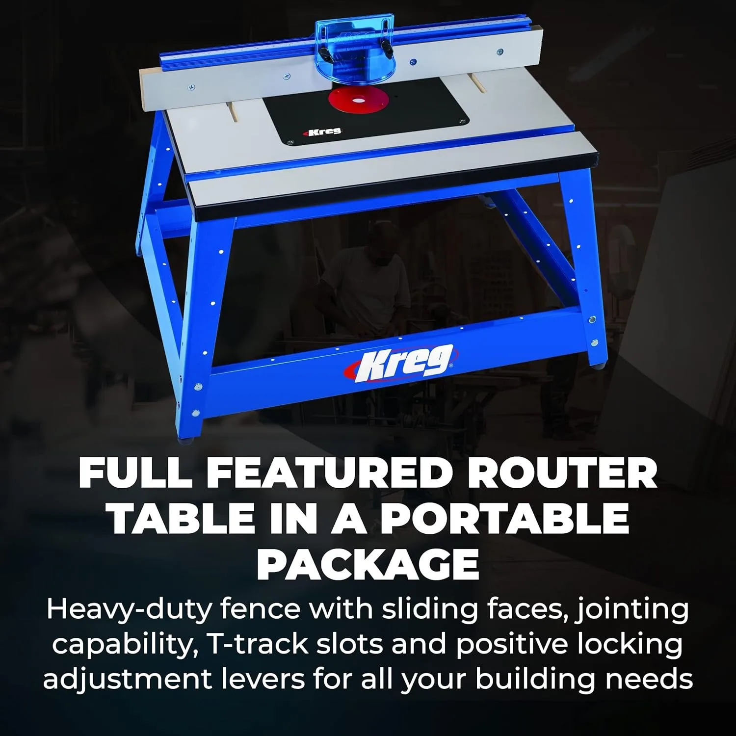 Kreg PRS2100 Bench Top Router Table-Full Size Portable Router Table-Workshop Workbench Accessory