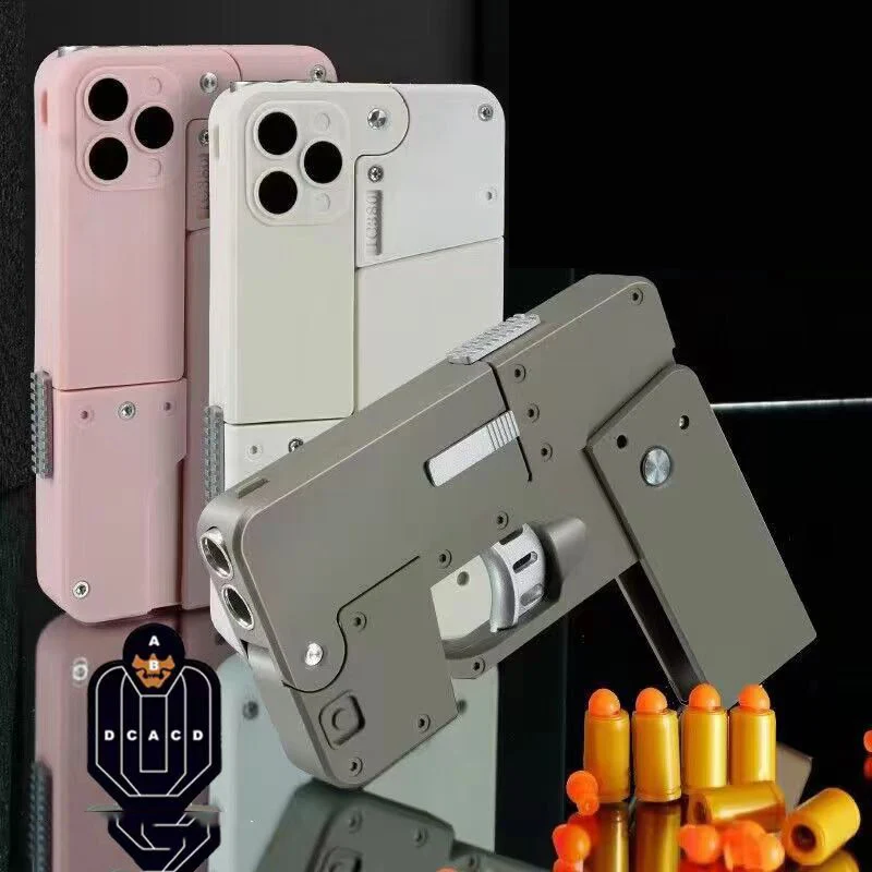 

New Life Card Metal Foldable Soft Bullet Toy Gun Foam Ejection Darts Blaster Pistol Manual Airsoft For Kid Adult Birthday Gift