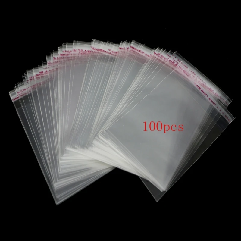

Y1UB 100 шт., прозрачные самоклеящиеся лоты, уплотнение для ювелирных изделий своими руками, пластиковые пакеты 8x12 см, 3,1
