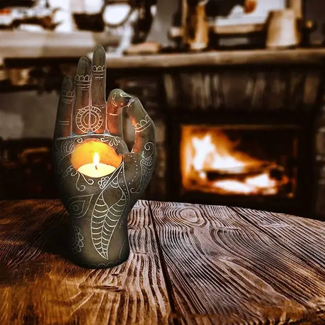 Candle Holder – Mudra Hand Tealight Decor for Home