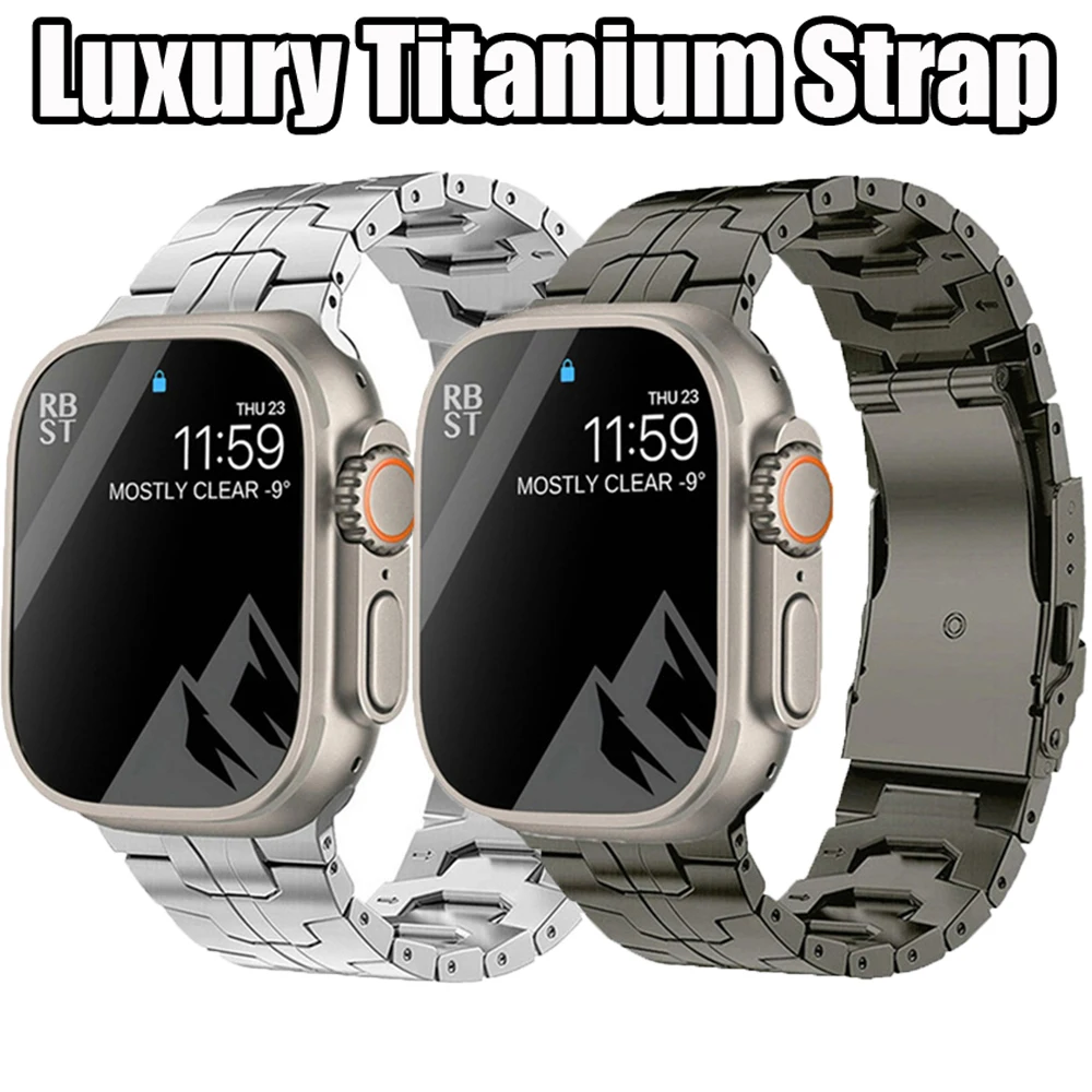 Apple Watch Ultra 49mm Titanium Polished to Stainless Steel Look with Custom